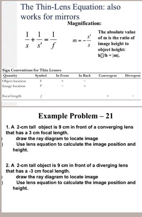 Diverging Lens Equation