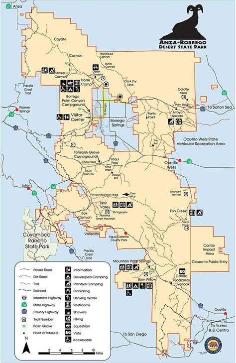 Anza Borrego State Park Map – Map Of California Coast Cities