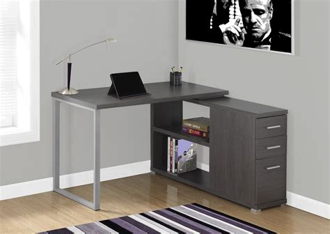 Dark Gray L-shaped Corner Computer Desk with Storage – ComputerDesk.com