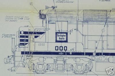 Old Blueprint from EMD for CB&Q GP30 Paint Job 1962 | #31205792