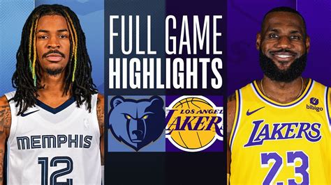 GRIZZLIES at LAKERS | FULL GAME HIGHLIGHTS | January 5, 2024 - YouTube