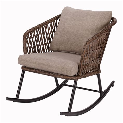 Mainstays Battle Creek Wicker Outdoor Rocking Chair - Walmart.com ...