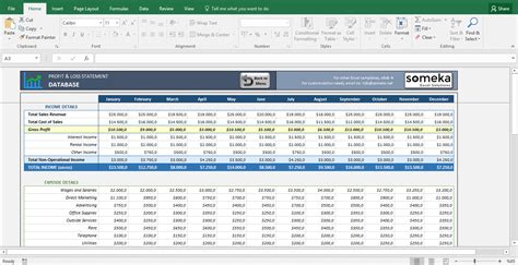 Profit and Loss Statement Template - Free Excel Spreadsheet