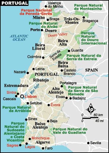 Portugal map EUROPE - Country map of Portugal