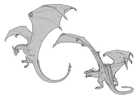 a drawing of two large dragon like creatures