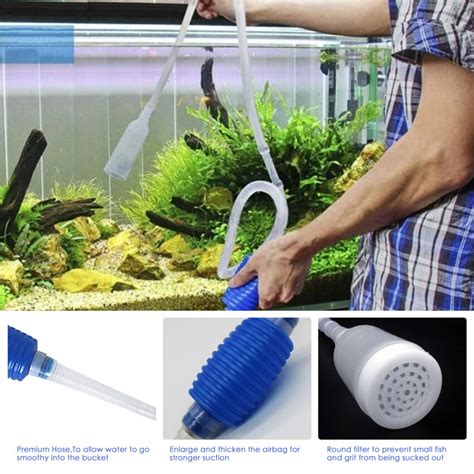 【In Stock】Aquarium Siphon Gravel Cleaner with Brush Hand Syphon Pump ...