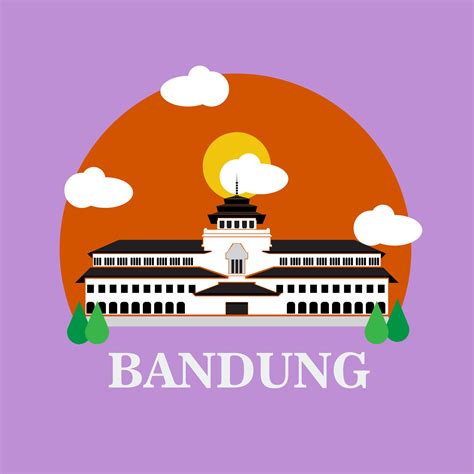 Bandung landmark icon,West java ,Indonesia. 5020227 Vector Art at Vecteezy