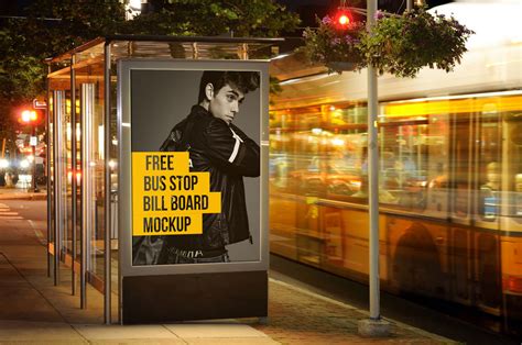 Free Outdoor Advertising Bus Stop Billboard Mockup PSD Files - Good Mockups