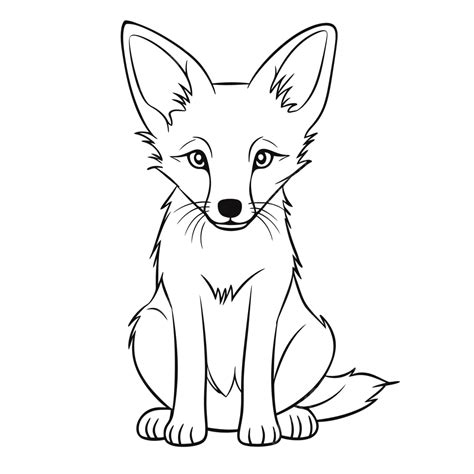 Fox Coloring Pages On White Background Outline Sketch Drawing Vector ...