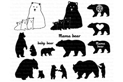 Bear SVG Bear Family Svg Bears SVG Files for Silhouette - Etsy