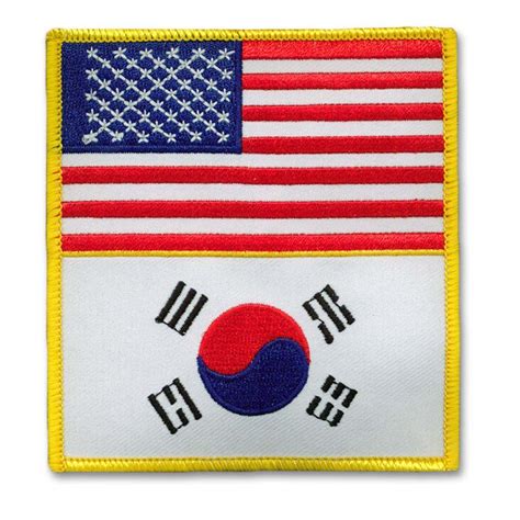 Ameican and Korean Flag Patch - Martial Arts Patches - National Flag Patch