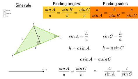 Proofs of Sine Rule, Cosine Rule, Area of a Triangle