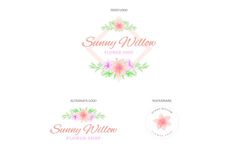 Flower Shop Logo Design Graphic by sunnywillowillustrations · Creative ...