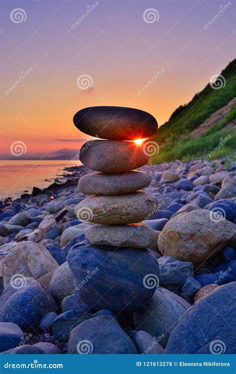 Pyramid of stones stock photo. Image of blue, pink, stones - 121613278