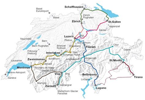 Switzerland Rail Map