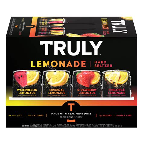 Truly Hard Seltzer Lemonade Variety Pack 12 pk Cans - Shop Malt ...