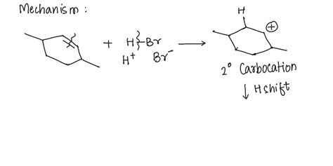 SOLVED: The electrophilic addition reaction shown below involves a ...