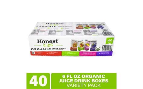 HONEST KIDS Organic Fruit Juice Drink Boxes Variety Pack, 6 oz, 40 ...