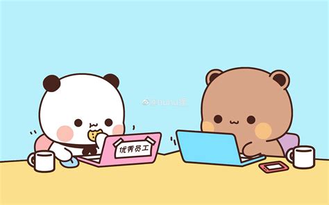 Pin on Dudu and Bubu Couple Dp | Cute cartoon wallpapers, Cute panda ...