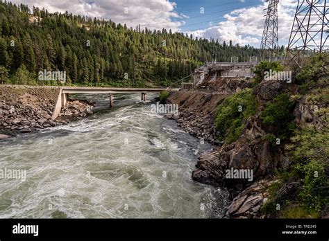 Spokane River At Little Falls Dam Stock Photo - Alamy