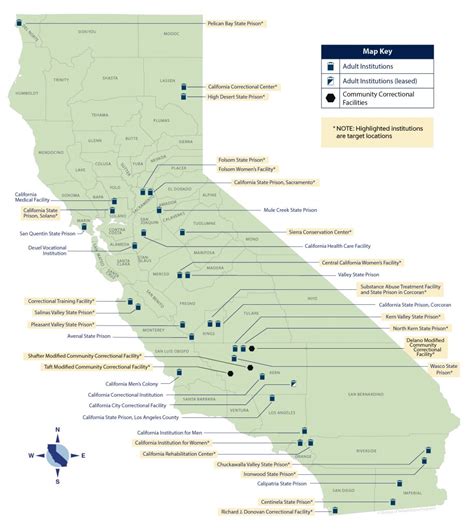 State Prisons In California Map - Rosa Wandie