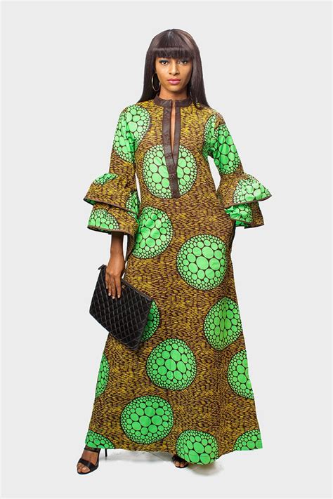 Robe longue imprimée africaine, robe longue Ankara, caftan Ankara, robe ...