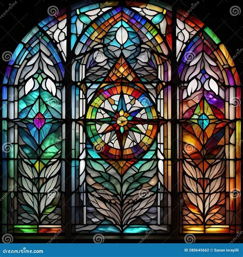 Stained Glass Window in the Basilica of Notre Dame De Paris, France ...