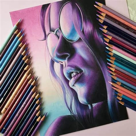 10 Color and 3 B&W Portraits in 2020 | Colorful drawings, Color pencil ...