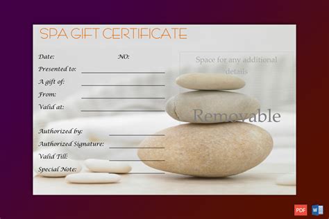 A Simple Day at the Spa Gift Certificate Template - GCT