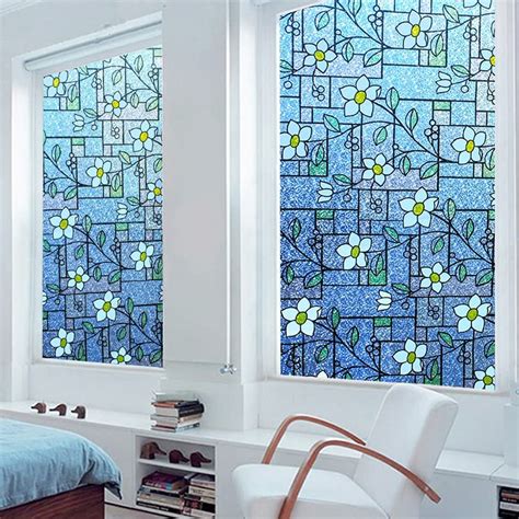 Rabbitgoo Privacy Window Film Stained Glass Window Film Static Cling ...