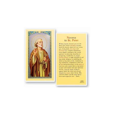 St Peter Novena Prayer Holy Card