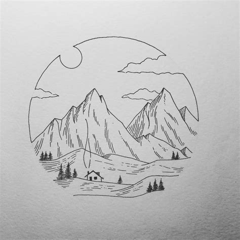 Simple Landscape Drawing with Nightly Addition