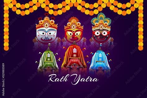 Jagannath rath yatra celebration background Stock Vector | Adobe Stock