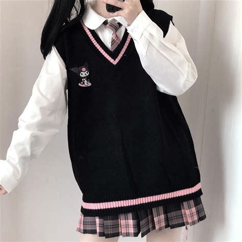 [READY STOCK]Japanese cute college style jk uniform knit sweater vest ...