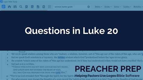 Questions in Luke 20 – Preacher Prep