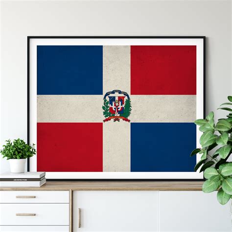 Dominican Republic Flag Art Dominican Flag Print Flag | Etsy