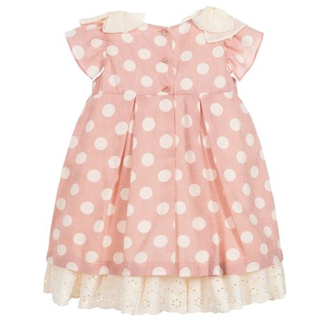 Nanos - Girls Pink Polka Dot Dress | Childrensalon Outlet