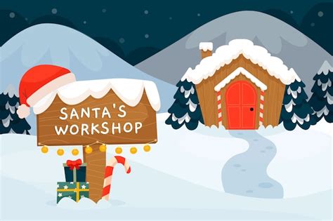 Santa workshop cartoon Vectors & Illustrations for Free Download | Freepik