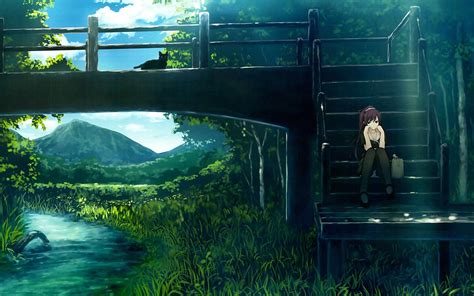 Download Hitagi Senjougahara Green Anime Aesthetic Wallpaper ...