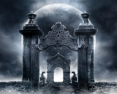 Enigmatic Gothic Gates Under a Dark Moon