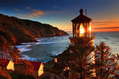 L001 Sunset Heceta Head Lighthouse, Oregon Coast | Randall J Hodges ...