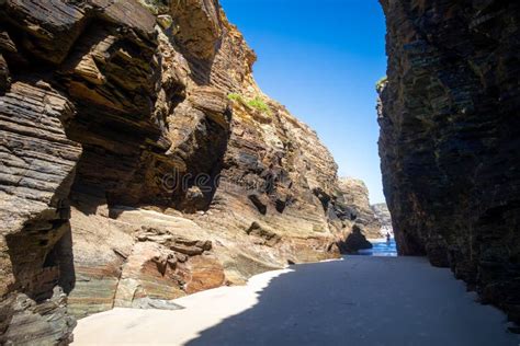 As Catedrais Beach - Beach of the Cathedrals - Galicia, Spain Stock ...