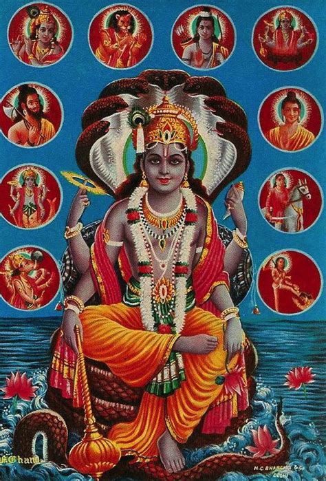 Lord Vishnu with the Ten Avatars | Gods | Pinterest | Hinduism, Hands ...