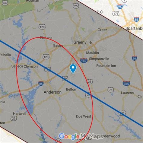 A map, based on data provided by Xavier Jubier, showing the eclipse ...