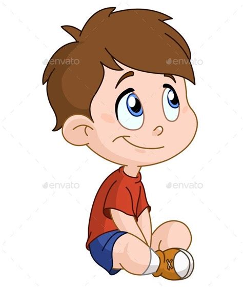 Sitting Boy | Boy drawing, Cartoon boy, Cartoon