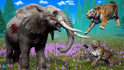 Wild Tiger vs Elephant Fight Video - Wild Animals Fights | 3D Animated ...