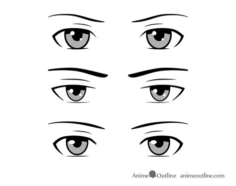 Different Style Male Anime & Manga Eyes Drawing Guide - AnimeOutline