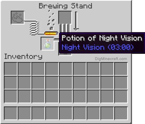 How to make a Potion of Night Vision (3:00) in Minecraft