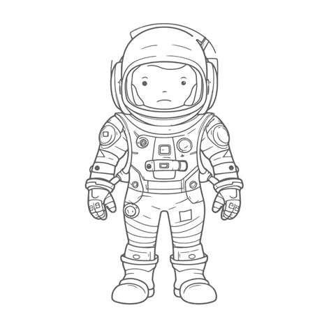 Cute Astronaut Coloring Page Outline Sketch Drawing Vector Aesthetic ...