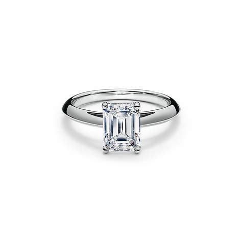 Emerald-cut diamond engagement ring in platinum. | Tiffany & Co. Singapore